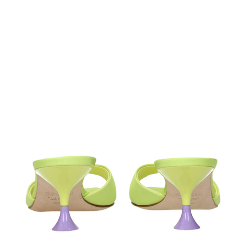 3Juin Green Fabric Stiletto Heels Sandals